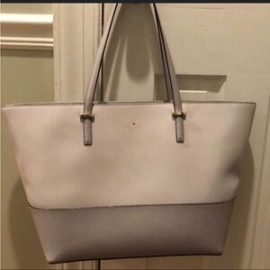 Kate Spade Two-Tone Shoulder Bag in Cream and Gray